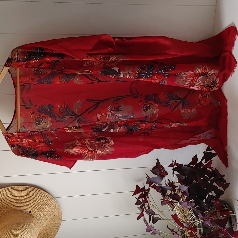 Bed of Roses kimono, cover up, beachwear, bohemian shawl, wrap